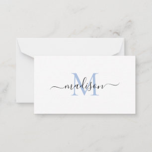 Minimalistiskt Modern Girly Monogram Script Dusty Anteckningskort