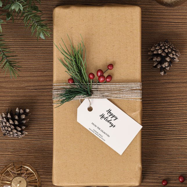 Minimalistiskt Modern Glad helg Presentetikett (Skapare uppladdad)