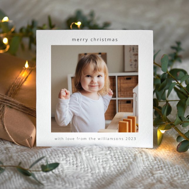 Minimalistiskt Modern God jul 2 fotokvadrat Julkort (Skapare uppladdad)