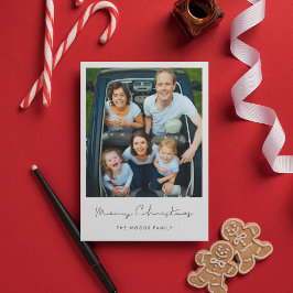 Minimalistiskt Modern God jul-familjfoto Julkort