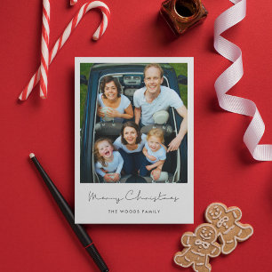 Minimalistiskt Modern God jul-familjfoto Julkort
