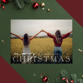 Minimalistiskt Modern god jul One-foto Julkort