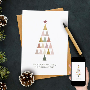 Minimalistiskt Modern Guld Simple Julgran Julkort