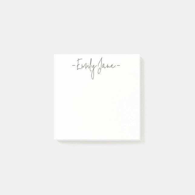 Minimalistiskt Modern handskriftsskript Post-it Block (Framsida)