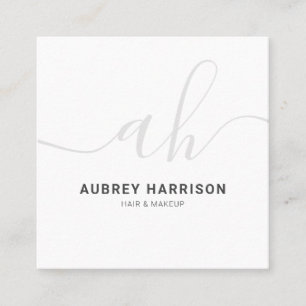 Minimalistiskt Modern handskrivet Monogram Fyrkantigt Visitkort