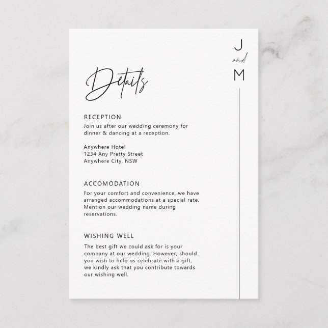 Minimalistiskt Modern Information-hölje Tilläggskort (Framsida)