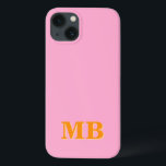 Minimalistiskt Modern Initial Monogram<br><div class="desc">Blått,  minimalistiskt,  första monogramtelefonväska. Skapa din egen personlig iphone case med anpassningsbar initial namn.</div>