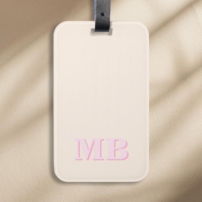 Minimalistiskt Modern Initial Monogram Bagagebricka (Skapare uppladdad)