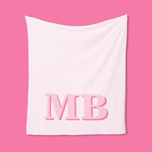 Minimalistiskt Modern Initial Monogram Fleecefilt