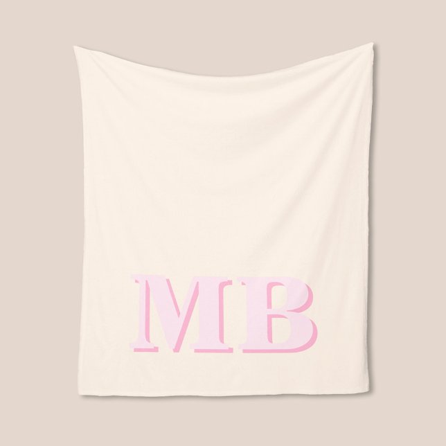Minimalistiskt Modern Initial Monogram Fleecefilt (Skapare uppladdad)