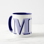Minimalistiskt Modern Initial Monogram Mugg<br><div class="desc">Navy Blue Minimalist Modern Initial Monogram Mugg. Skapa ditt eget personlig mugg med anpassningsbar initial namn.</div>