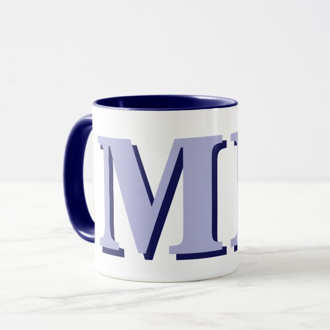 Minimalistiskt Modern Initial Monogram Mugg (Framsida vänster)