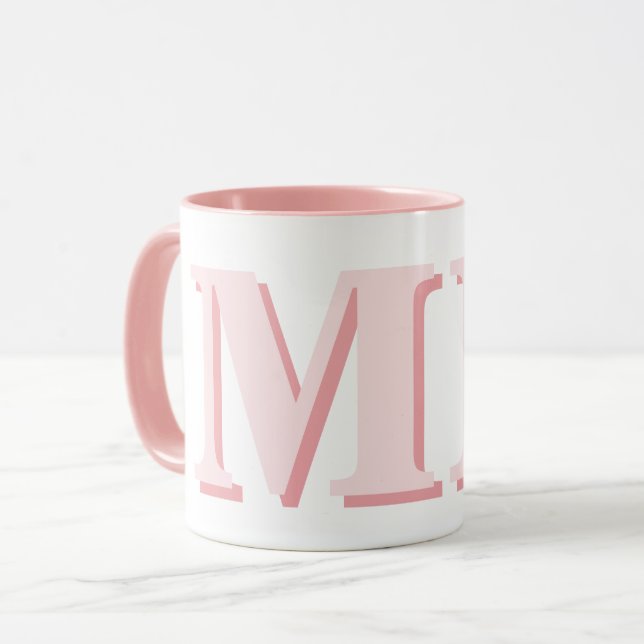 Minimalistiskt Modern Initial Monogram Mugg (Framsida vänster)