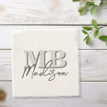 Minimalistiskt Modern Initial Monogram Stenunderlägg<br><div class="desc">Skapa din egen personlig underlägg med modernt minimalistiskt initialer och manusligrafi i monogram namn.</div>