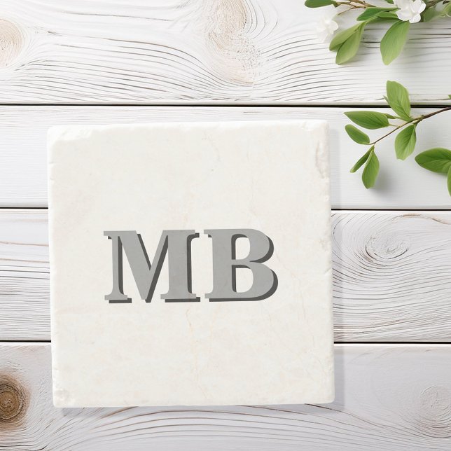 Minimalistiskt Modern Initial Monogram Stenunderlägg (Skapare uppladdad)