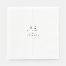 Minimalistiskt Modern Inline Monogram Bröllop Pappersservett
