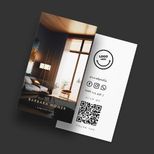 Minimalistiskt Modern Insida Designer QR Visitkort