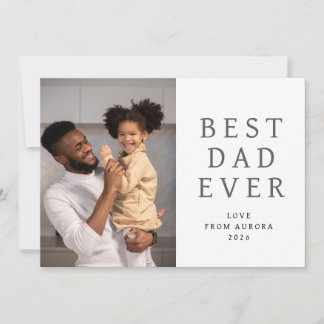 Minimalistiskt Modern Lycklig Fars dag 1-foto Julkort