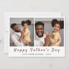 Minimalistiskt Modern Lycklig Fars dag 2-foto Julkort