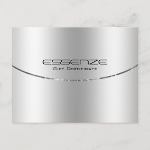 Minimalistiskt Modern Metallic Silver Struktur Vykort