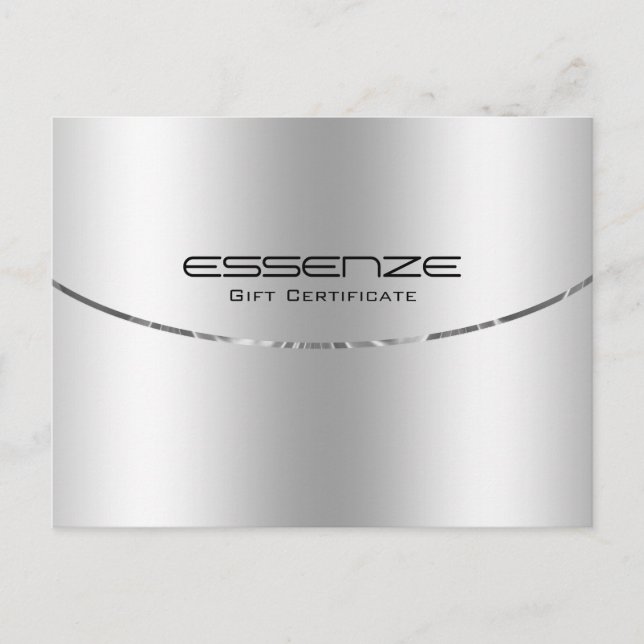 Minimalistiskt Modern Metallic Silver Struktur Vykort (Framsida)