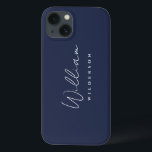 Minimalistiskt Modern Monogram Anpassningsbar Scri<br><div class="desc">Minimalistiskt Modern Elegant Monogram är Mörk blått och kan enkelt vara personlig tillsammans med funktionslinjen för att göra en design så unik som du är! Perfekten har skräddarsytt gåva eller tillbehör till tillfälle. Behöver du hjälp? Kontakta mig gärna med hjälp av meddelandeknappen på produktsidan. Jag är lycklig för att hjälpa...</div>