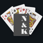 Minimalistiskt Modern Monogram Black Elegant bröll Casinokort<br><div class="desc">Minimalistisk Modern Monogram Bröllop-Personlig spelkort med vit text i svart bakgrund</div>