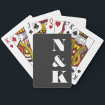 Minimalistiskt Modern Monogram Black Elegant bröll Casinokort<br><div class="desc">Minimalistisk Modern Monogram Bröllop-Personlig spelkort med vit text i svart bakgrund</div>