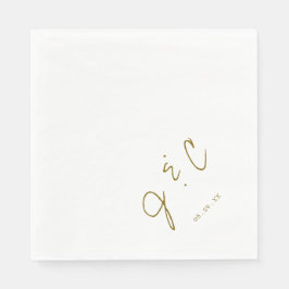 Minimalistiskt Modern Monogram Bröllop Pappersservett