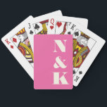 Minimalistiskt Modern Monogram Shock rosa Bröllop Casinokort<br><div class="desc">Minimalistiskt,  modernt monogram Shock rosa Bröllop-spelkort</div>
