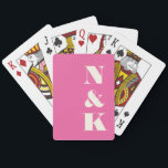 Minimalistiskt Modern Monogram Shock rosa Bröllop Casinokort<br><div class="desc">Minimalistiskt,  modernt monogram Shock rosa Bröllop-spelkort</div>