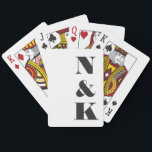 Minimalistiskt Modern Monogram, svart och vitt Brö Casinokort<br><div class="desc">Minimalistkort för Modern Monogram Black and White Bröllop Personlig</div>