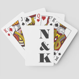 Minimalistiskt Modern Monogram, svart och vitt Brö Casinokort