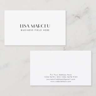 Minimalistiskt Modern Monogram Vit Visitkort