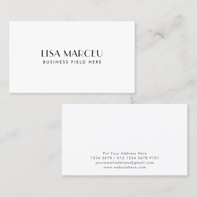 Minimalistiskt Modern Monogram | Vit Visitkort (Fram/baksida)