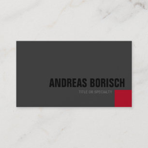 Minimalistiskt Modern Mörk Grått Red-Affärskort Visitkort