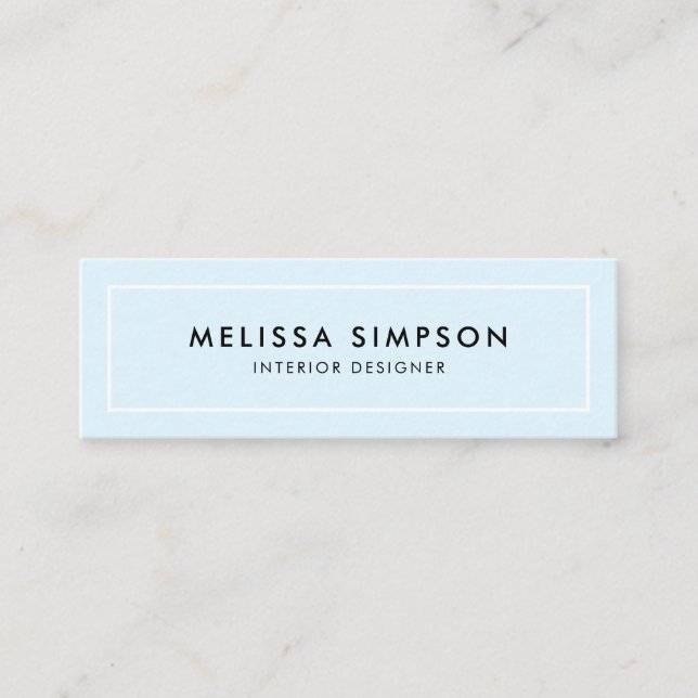 Minimalistiskt Modern Pastel Blue Mini Visitkort (Framsida)