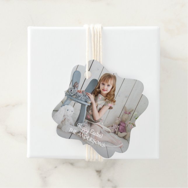 Minimalistiskt Modern Photo Glad påsk Gåvor Etiketter (På plats)