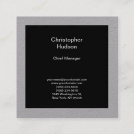 Minimalistiskt Modern Plain Abstrakt Black Grått Fyrkantigt Visitkort