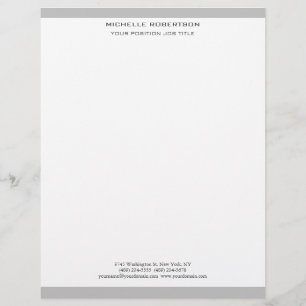 Minimalistiskt Modern Plain Simple Grått White Brevhuvud