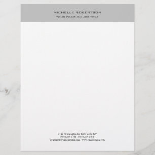 Minimalistiskt Modern Plain Simple Grått White Brevhuvud
