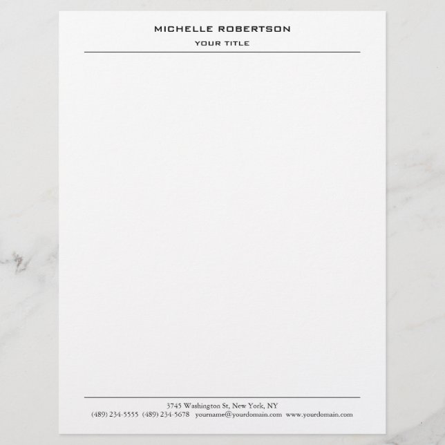 Minimalistiskt Modern Professionell Plain Kreativ Brevhuvud (Framsida)