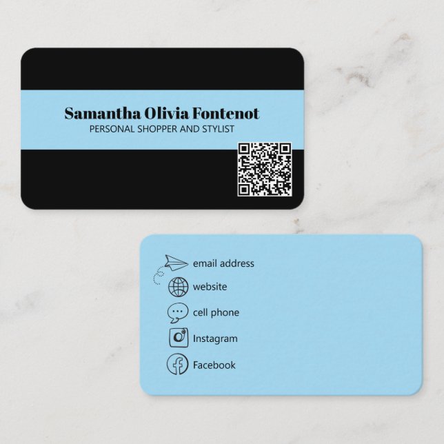 Minimalistiskt Modern QR-Affärskort Visitkort (Fram/baksida)