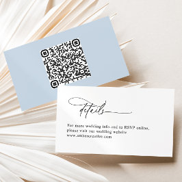Minimalistiskt Modern QR Bröllop-kuvert Visitkort