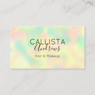 Minimalistiskt Modern Rainbow Holograph Salon Busi Visitkort