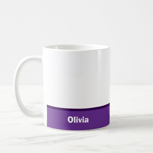 Minimalistiskt Modern Rand Namn eller Monogram Kaffemugg (Vänster)