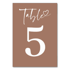 Minimalistiskt Modern Romantic Light Brown Bordsnummer