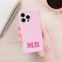 Minimalistiskt Modern Rosa Red Initial Monogram