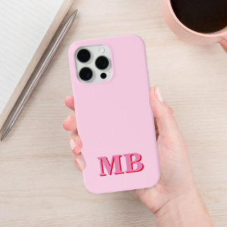 Minimalistiskt Modern Rosa Red Initial Monogram