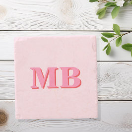 Minimalistiskt Modern Rosa Red Initial Monogram Stenunderlägg